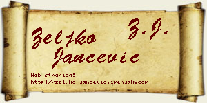 Željko Jančević vizit kartica